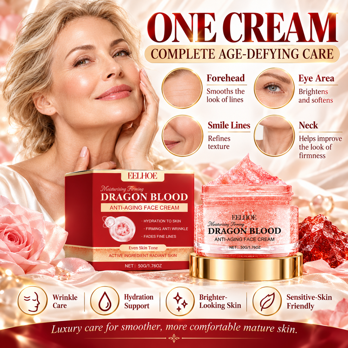 👑 EELHOE Luxury Dragon Blood Face Cream – Smooth, Firm & Restore Your Radiant Glow ✨-LUX2