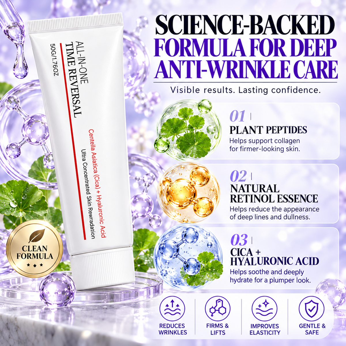 ✨ ALL-IN-ONE TIME REVERSAL Anti-Wrinkle Cream – 🌿Visibly Smooth Fine Lines & Wrinkles, Firm Sagging Skin & Restore a Youthful Glow | Face & Neck Care💖-LUX