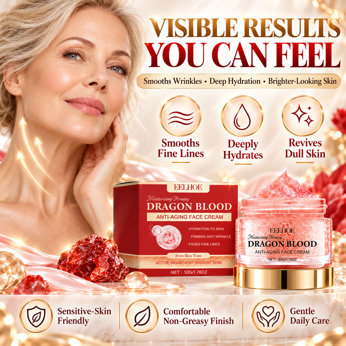 👑 EELHOE Luxury Dragon Blood Face Cream – Smooth, Firm & Restore Your Radiant Glow ✨-LUX2