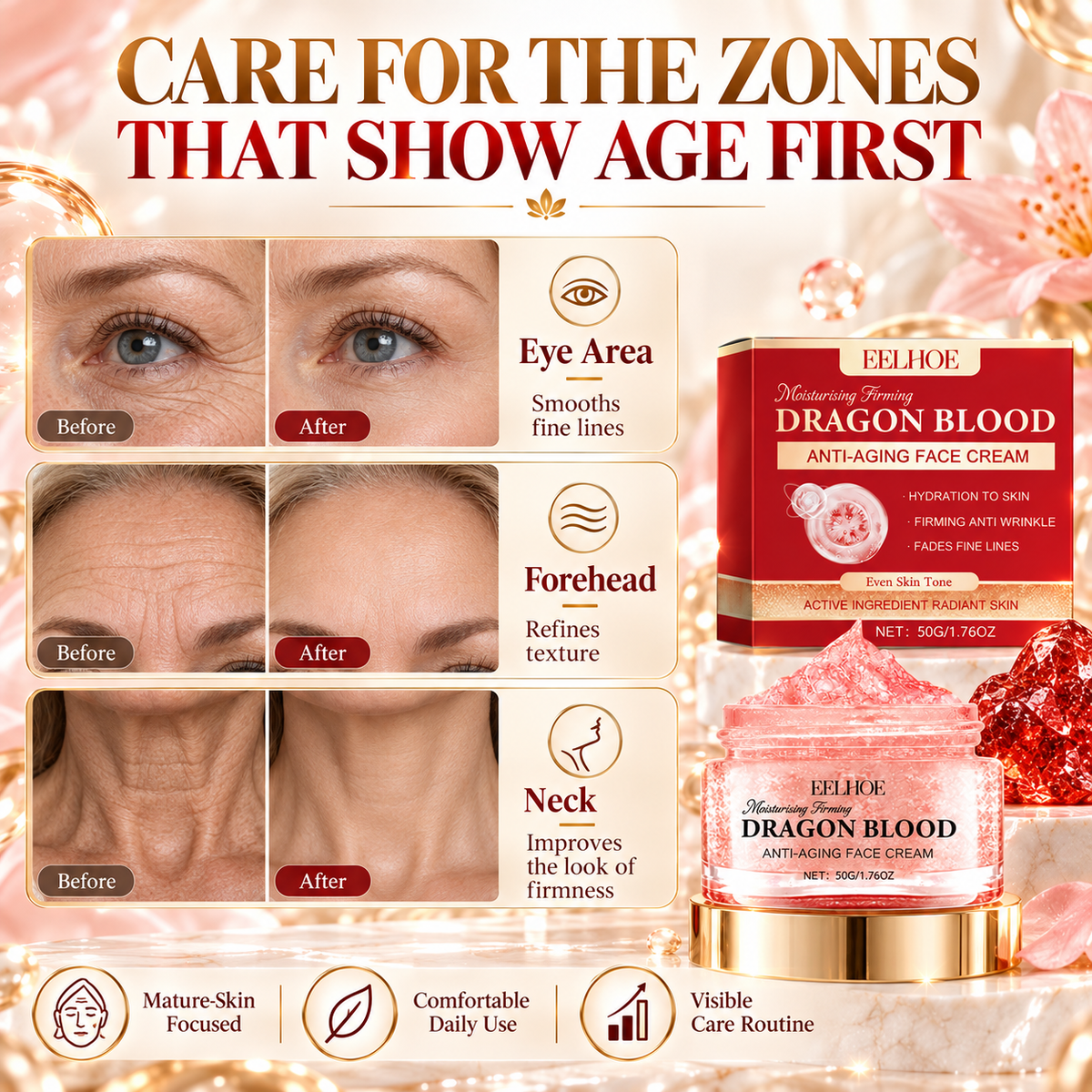 👑 EELHOE Luxury Dragon Blood Face Cream – Smooth, Firm & Restore Your Radiant Glow ✨-LUX2