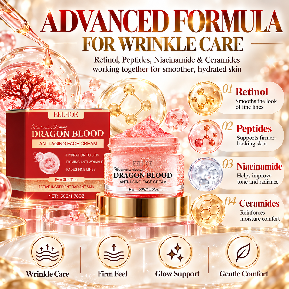 👑 EELHOE Luxury Dragon Blood Face Cream – Smooth, Firm & Restore Your Radiant Glow ✨-LUX2