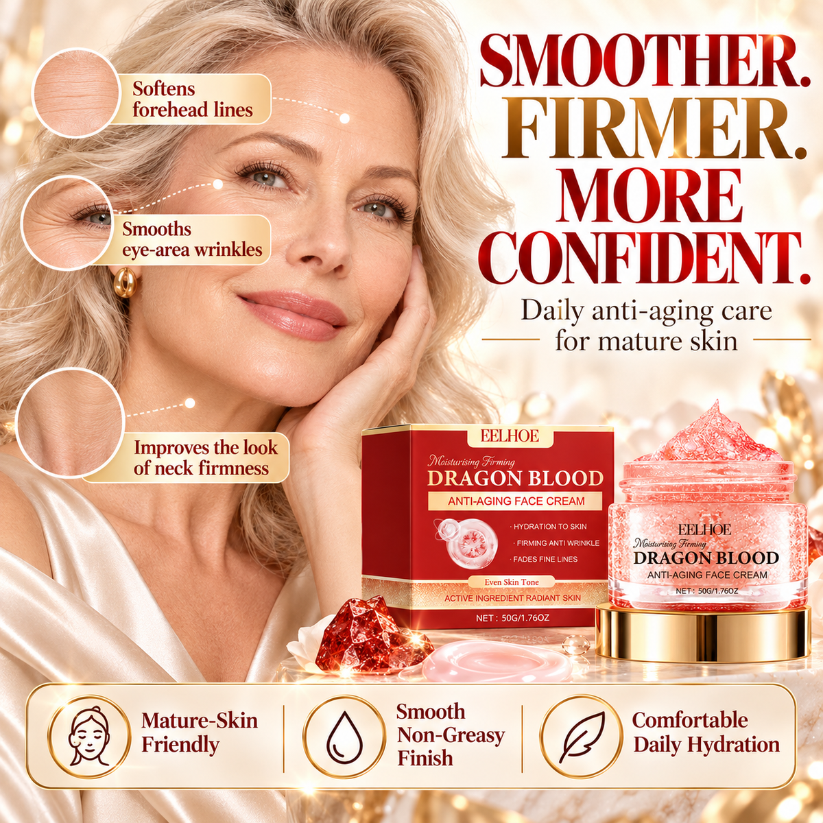 👑 EELHOE Luxury Dragon Blood Face Cream – Smooth, Firm & Restore Your Radiant Glow ✨-LUX2